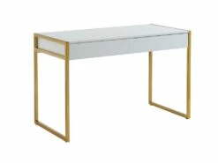 Bureau Avec 2 Tiroirs - MDF Laqué Et Métal - Blanc Et Doré - MASON De Pascal Morabito 8 Bureau Avec 2 Tiroirs - MDF Laqué Et Métal - Blanc Et Doré - MASON De Pascal Morabito -mobilier de bureau Shop bureau 446201