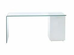 Bureau MURIEL Avec Rangements - 4 Tiroirs - Verre Trempé & MDF -mobilier de bureau Shop bureau 446847