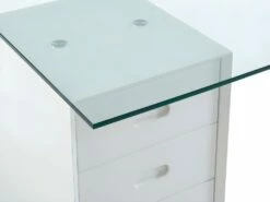 Bureau MURIEL Avec Rangements - 4 Tiroirs - Verre Trempé & MDF -mobilier de bureau Shop bureau 446859