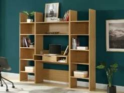 Bureau VASSILI - 1 Tiroir Et 3 Niches - Coloris : Chêne -mobilier de bureau Shop bureau 449671