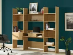 Bureau VASSILI - 1 Tiroir Et 3 Niches - Coloris : Chêne -mobilier de bureau Shop bureau 449673