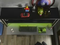 Bureau Gamer STANDA - Avec Rangements Et LEDs - Noir 12 Bureau Gamer STANDA - Avec Rangements Et LEDs - Noir -mobilier de bureau Shop bureau 450601