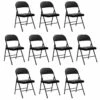 Lot De 10 Chaises Pliantes Noires Rembourrées 7house