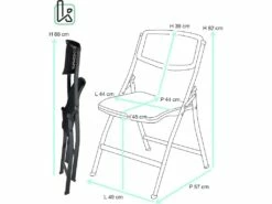 Lot De 4 Chaises Pliables Métal Et Plastique Ajouré SABA (Noir) -mobilier de bureau Shop chaise 13435365