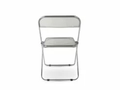 KOSMI - Chaise Pliable En Plexiglass Couleur INOX Et Gris Fumé Smoke -mobilier de bureau Shop chaise 21142201