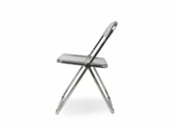 KOSMI - Chaise Pliable En Plexiglass Couleur INOX Et Gris Fumé Smoke -mobilier de bureau Shop chaise 21142203