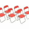 Chaise Dmaros, Ensemble De Six Chaises Pliantes, Siège De Réunion Peu Encombrant, Fauteuil De Salle D'attente, 43x47h78 Cm, Rouge
