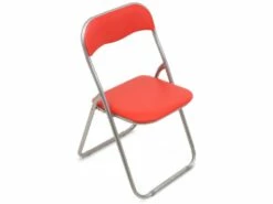 Chaise Pliante Dgallo, Siège Peu Encombrant, Chaise De Réunion, Fauteuil De Salle D'attente, 43x47h78 Cm, Rouge