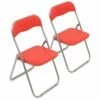 Chaise Marbella, Ensemble De Deux Chaises Pliantes, Siège De Réunion Peu Encombrant, Fauteuil De Salle D'attente, 43x47h78 Cm, Rouge