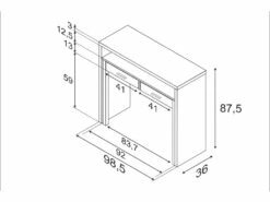 Bureau Console Extensible Coloris Blanc Artik - 87 X 98 X 36 Cm -mobilier de bureau Shop console 10027489