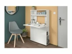 Console - Panneau De Particules Revetu Mélamine Blanc Brillant -78,4X129,2X22,2 - Be Alive -mobilier de bureau Shop console 13069783