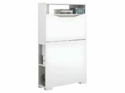 Console - Panneau De Particules Revetu Mélamine Blanc Brillant -78,4X129,2X22,2 - Be Alive -mobilier de bureau Shop console 13069787