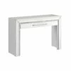 Bureau Console Design Collection DOHA Coloris Blanc Finitions Argentées