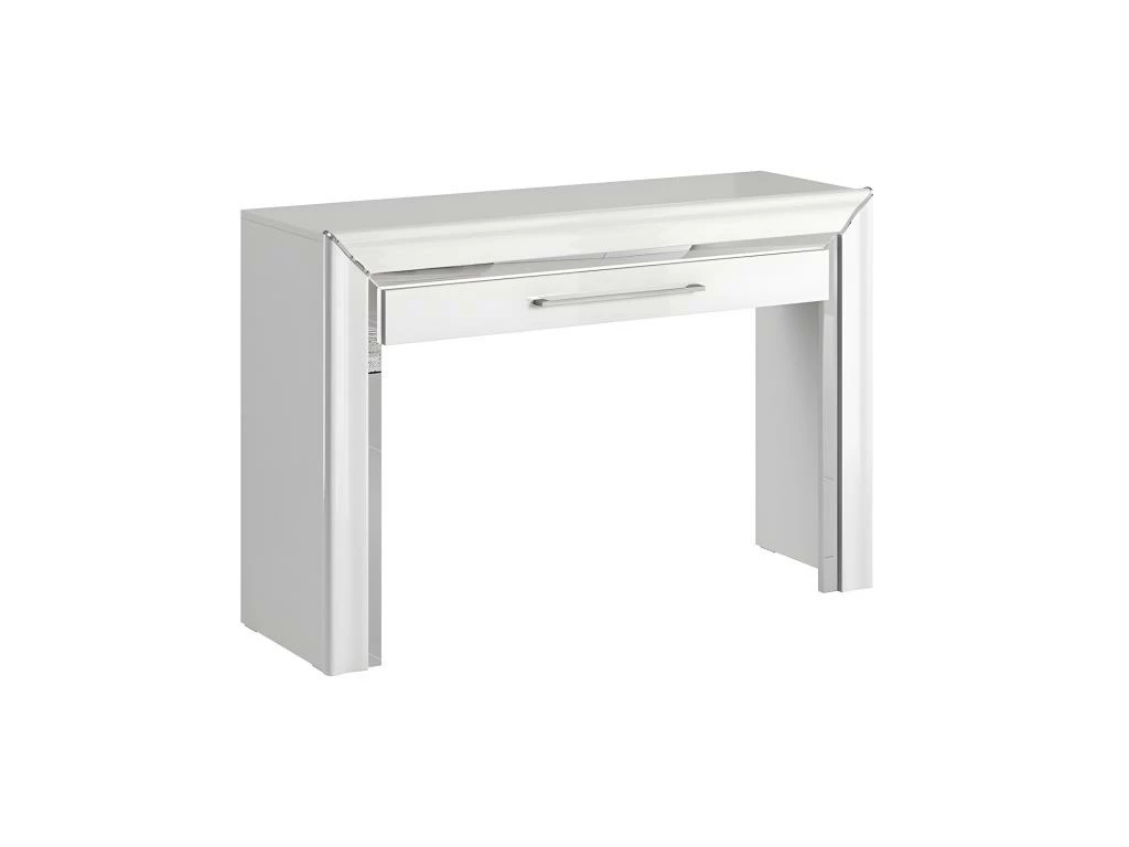 Bureau Console Design Collection DOHA Coloris Blanc Finitions Argentées 1 Bureau Console Design Collection DOHA Coloris Blanc Finitions Argentées