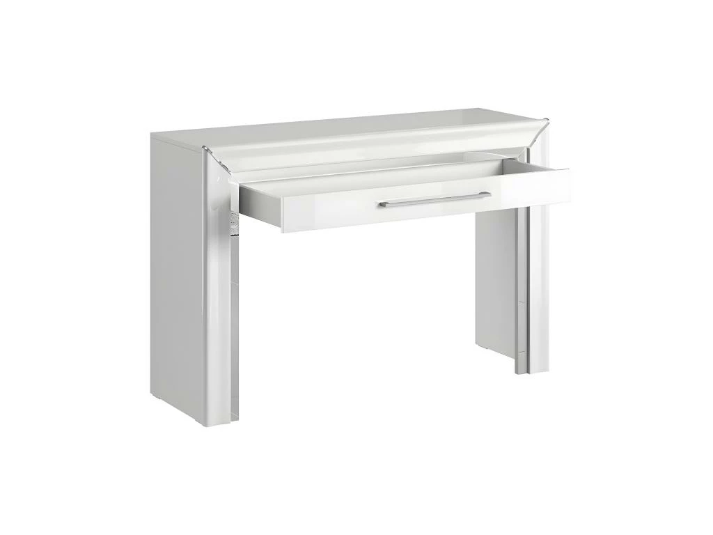 Bureau Console Design Collection DOHA Coloris Blanc Finitions Argentées 2 Bureau Console Design Collection DOHA Coloris Blanc Finitions Argentées – Image 2