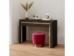 Bureau Console Design Collection DOHA Coloris Noir Mat Et Finitions Dorées -mobilier de bureau Shop console 13232607