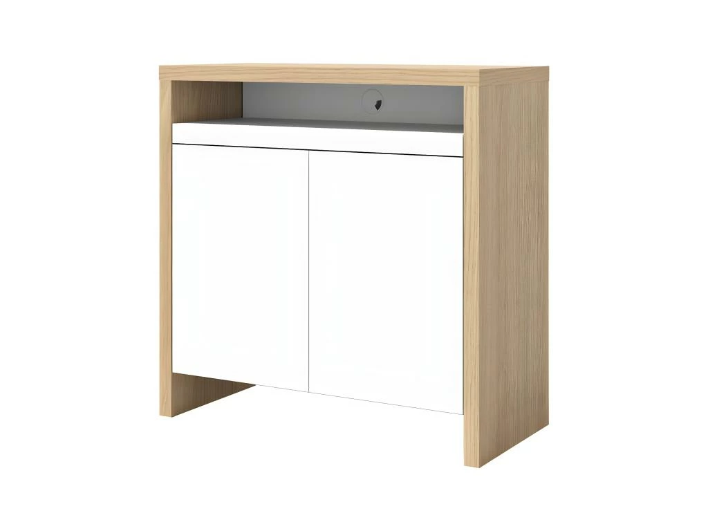 Bureau OLIVAL - Chêne Clair Et Blanc - TEMAHOME 1 Bureau OLIVAL - Chêne Clair Et Blanc - TEMAHOME