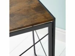 Bureau Dhicke, Bureau Linéaire, Bureau Polyvalent, Bureau Fixe Peu Encombrant, 50x99h76 Cm, Noyer Et Noir -mobilier de bureau Shop console 14504243