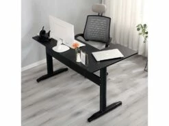 Bureau Dmarian, Bureau D'angle, Bureau Polyvalent, Bureau Fixe Peu Encombrant, 80x140h75 Cm, Noir -mobilier de bureau Shop console 14504253