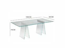 Bureau Dminier, Bureau Linéaire, Bureau Polyvalent, Bureau Fixe Peu Encombrant, 180x90h75 Cm, Transparent -mobilier de bureau Shop console 14504259