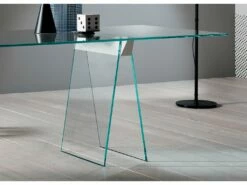 Bureau Dminier, Bureau Linéaire, Bureau Polyvalent, Bureau Fixe Peu Encombrant, 180x90h75 Cm, Transparent -mobilier de bureau Shop console 14504261