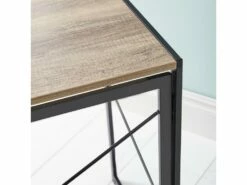 Bureau Dmancos, Bureau Linéaire, Bureau Polyvalent, Bureau Fixe Peu Encombrant, 50x100h76 Cm, Chêne Et Noir -mobilier de bureau Shop console 14504273