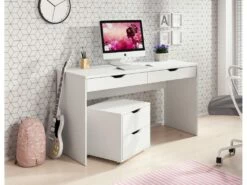 Bureau MATI (set De 2) 139x51x76 Blanc -mobilier de bureau Shop console 14600661