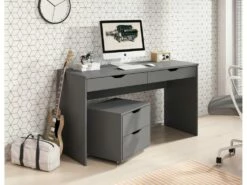 Bureau MATI (set De 2) 139x51x76 Gris -mobilier de bureau Shop console 14600685