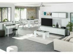 Bureau Console Extensible 2 Tiroirs L100 Cm -mobilier de bureau Shop console 14655909