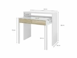 Bureau Console Extensible 2 Tiroirs L100 Cm -mobilier de bureau Shop console 14655919
