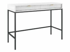 Bureau Console 2 Tiroirs Rava Blanc
