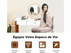 Bureau Informatique 103 X 50 X 76,5cm Table En Bois Avec Grand Plan De Travail -mobilier de bureau Shop console 19406887