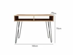 Bureau/Bureau à Domicile - 100x40 Cm - Pieds En épingle à Cheveux - Avec évidement - ORIANIS -mobilier de bureau Shop console 19583787