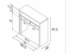 Bureau Console Extensible 2 Tiroirs Consola - L100 Cm -mobilier de bureau Shop console 21044101