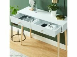Console PETRA Laqué Blanc Mat 2 Tiroirs 100cm -mobilier de bureau Shop console 21295843