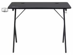 Mana Table De Gamer Avec Support Pour Casque, Porte-boisson, Noir. -mobilier de bureau Shop console 22048321