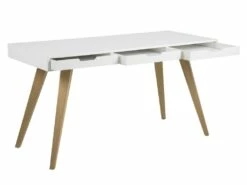 Estelle Bureau Avec 3 Tiroirs, Blanc. -mobilier de bureau Shop console 22048375