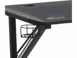 Nimaj Table De Gamer Avec LED, Porte-casque, Porte-gobel, Noir. -mobilier de bureau Shop console 22048465