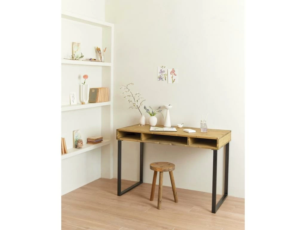 Bureau En Bois De Couleur Naturel 3 Bureau En Bois De Couleur Naturel – Image 3