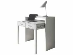 Table Console Billings, Bureau Avec Plateau Extensible, Bureau PC Avec 2 Tiroirs, 99x36h88 Cm, Blanc -mobilier de bureau Shop console 22755177