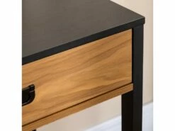 Bureau Style Industriel Casier Tiroir Coulissant Panneaux MDF Noir Aspect Noyer 9 Bureau Style Industriel Casier Tiroir Coulissant Panneaux MDF Noir Aspect Noyer -mobilier de bureau Shop console 23021407
