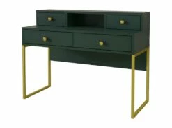 Ensemble De 2 Meubles De Bureau. Console Et étagère Collection DOUGLAS Coloris Vert Et Doré -mobilier de bureau Shop console 9182733