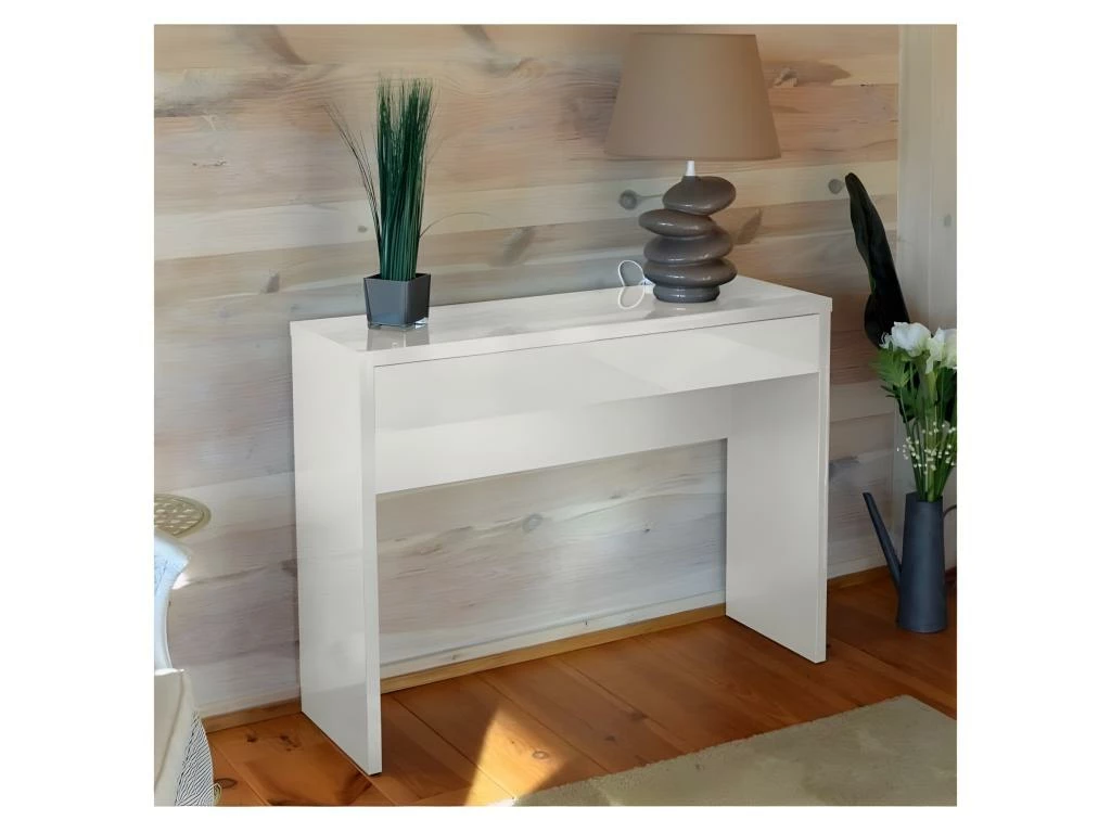 Meuble D'entrée, Console ARENA Coloris Blanc. Meuble Design Pour Votre Entrée 1 Meuble D'entrée, Console ARENA Coloris Blanc. Meuble Design Pour Votre Entrée