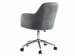 Chaise De Bureau - Velours - Gris - Hauteur Réglable - ELEANA -mobilier de bureau Shop fauteuil de bureau 345323