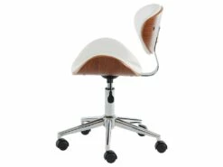 Chaise De Bureau MONTENEGRO - Hauteur Ajustable - Simili - Noyer Et Blanc -mobilier de bureau Shop fauteuil de bureau 377697