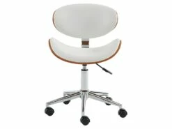 Chaise De Bureau MONTENEGRO - Hauteur Ajustable - Simili - Noyer Et Blanc -mobilier de bureau Shop fauteuil de bureau 377699