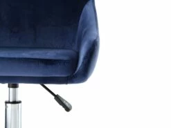 Chaise De Bureau MASURIE - Velours - Bleu Nuit - Hauteur Ajustable -mobilier de bureau Shop fauteuil de bureau 377747