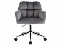 Chaise De Bureau - Velours - Gris - Hauteur Réglable - PEGA -mobilier de bureau Shop fauteuil de bureau 426667