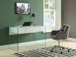 Chaise De Bureau - Velours - Gris - Hauteur Réglable - PEGA