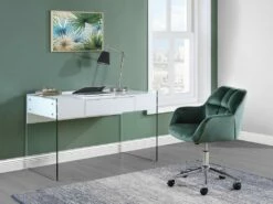 Chaise De Bureau - Velours - Vert - Hauteur Réglable - PEGA